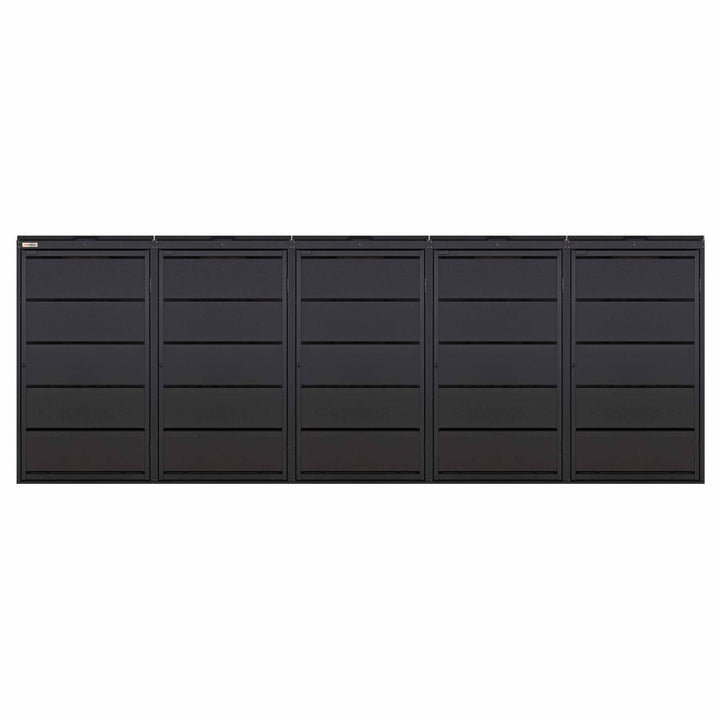 Schwarz (RAL9005) Mülltonnenbox Metall 5er 240 Schwarz 9006 Mülltonnenverkleidung Farbe Schwarz mit Deckel