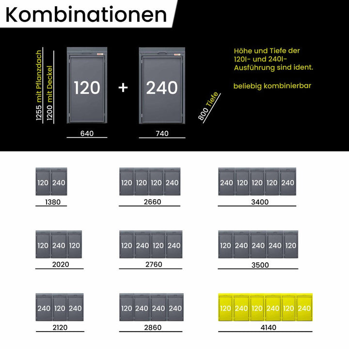 120-240 Stahlfred Kombination mit Pflanzdach